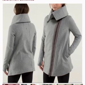 Lululemon Virasana blanket wrap long soft cotton stretch grey jacket coat 2